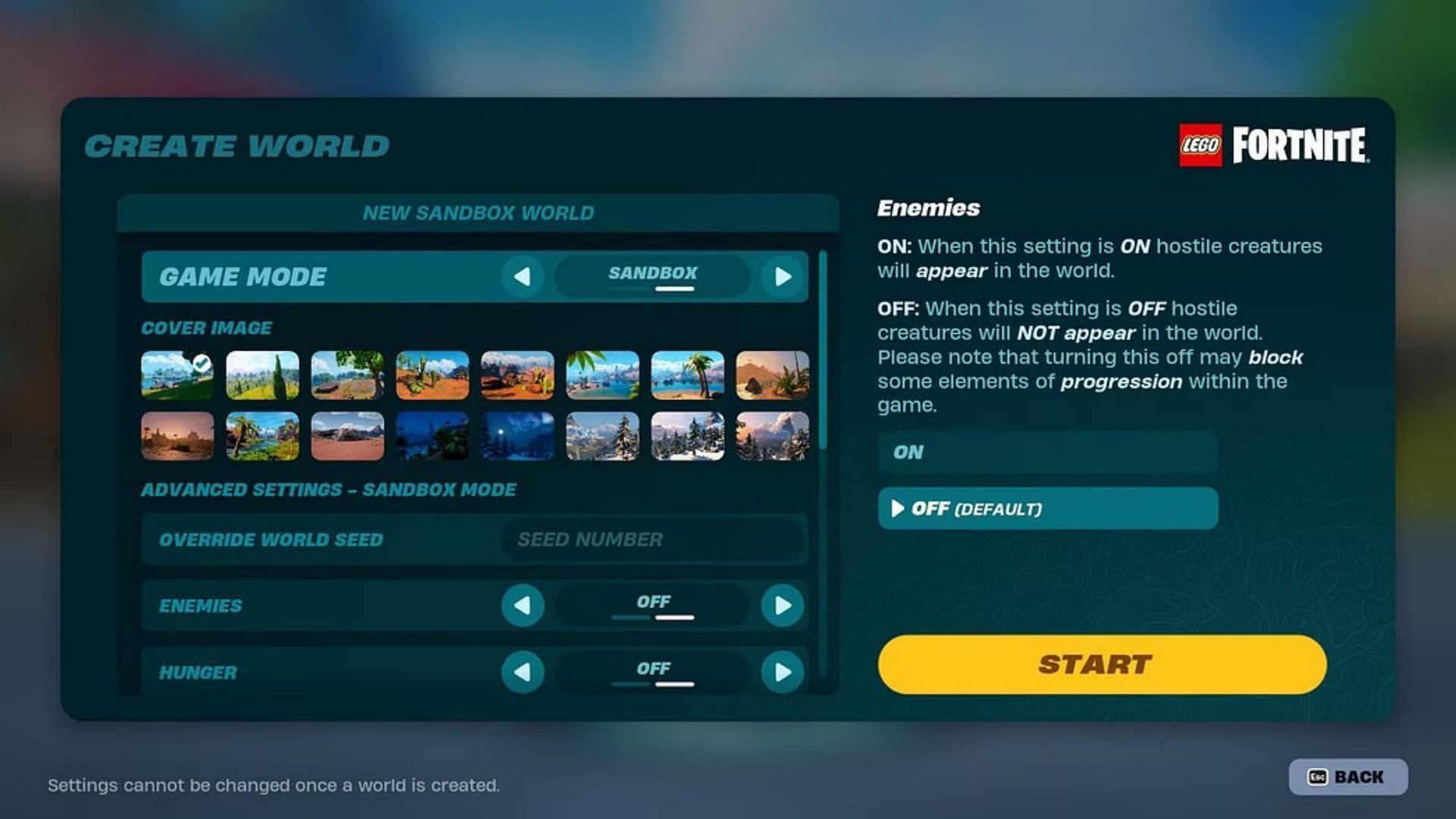 Enter numbers to create a seed (Image via Epic Games/LEGO Fortnite)